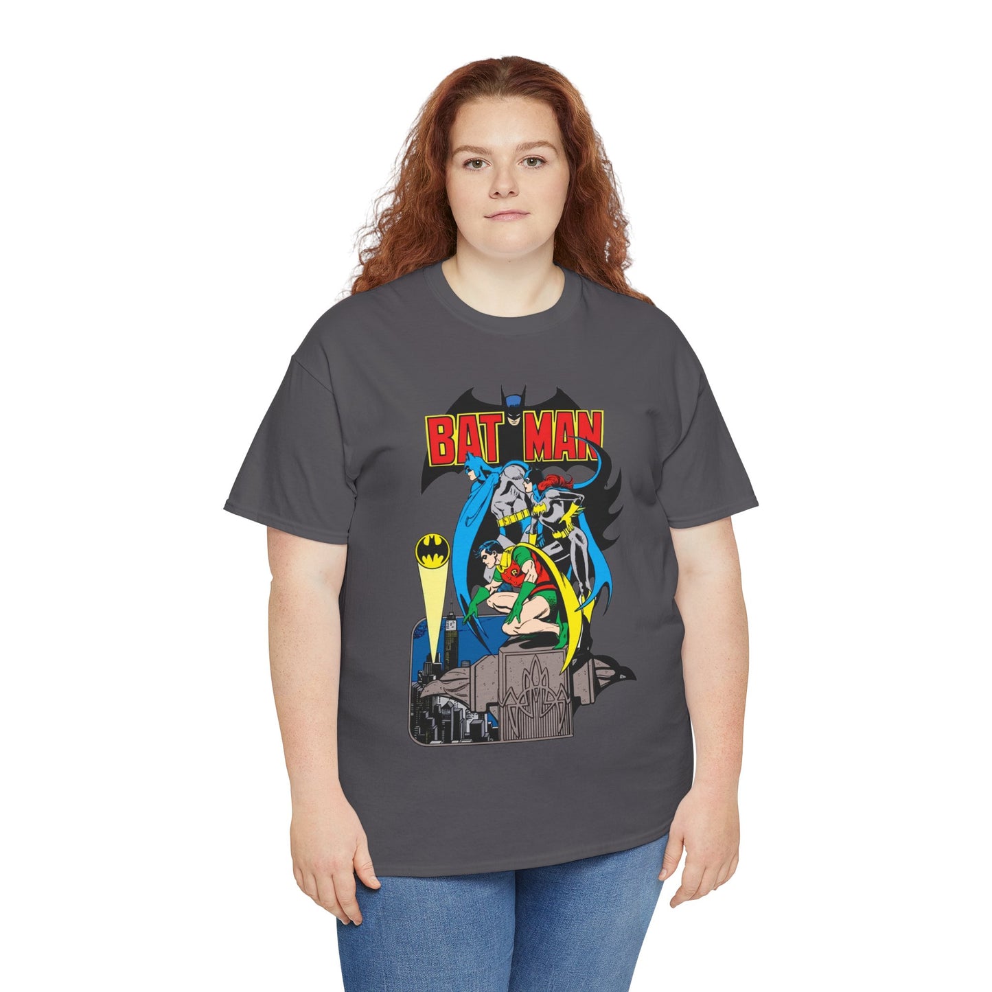 Batman, Robin & Batgirl T-Shirt - José Luis García-López Art - DC Comics Style Guide - 1970s Retro Art - Gotham City - Bat Signal