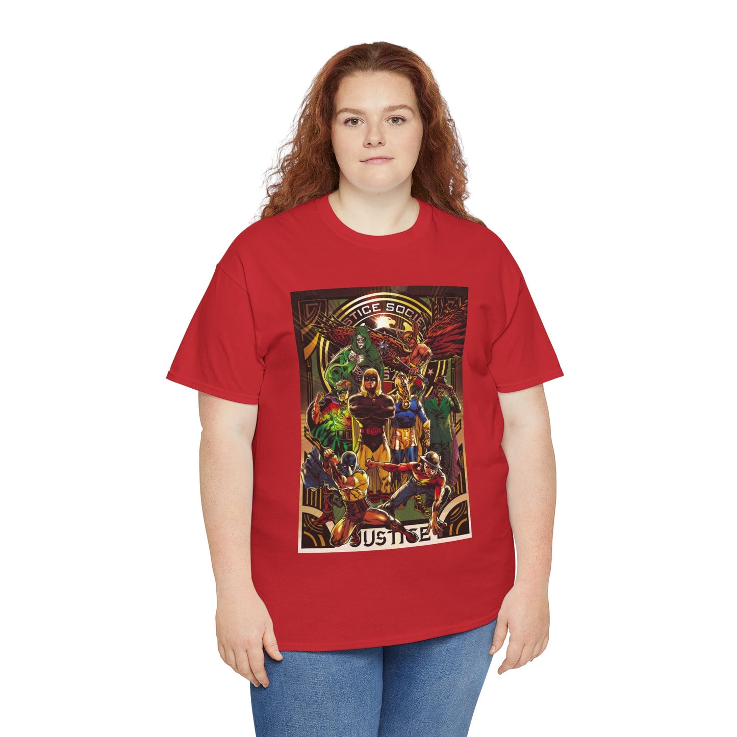Justice Society T-Shirt - Tony Harris Art - Hawkman, Hourman, Dr Fate, Spectre, Sandman, Green Lantern, Atom, Flash - JSA - DC Comics