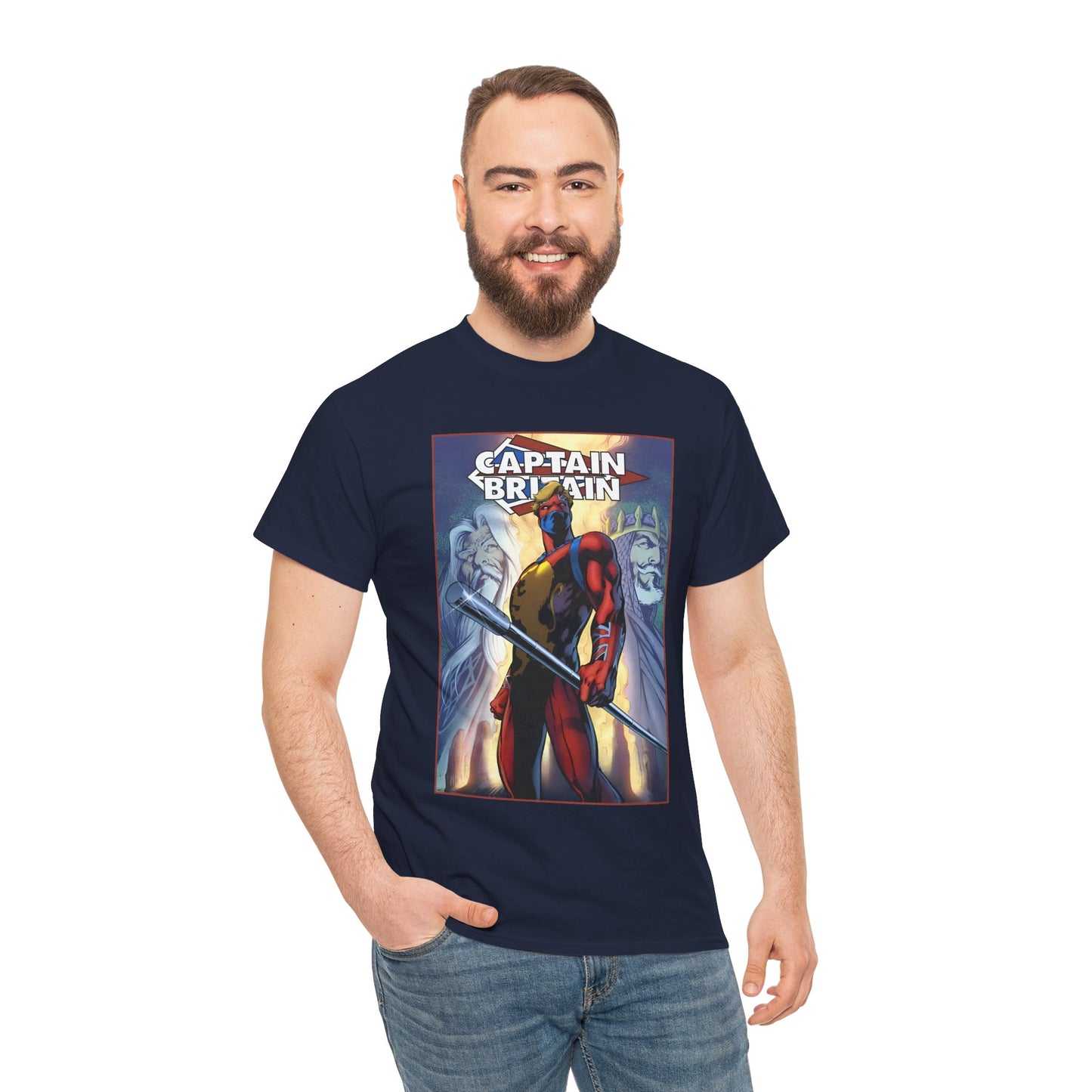 Captain Britain T-Shirt - Alan Davis Art - Excalibur Member - Marvel Comics