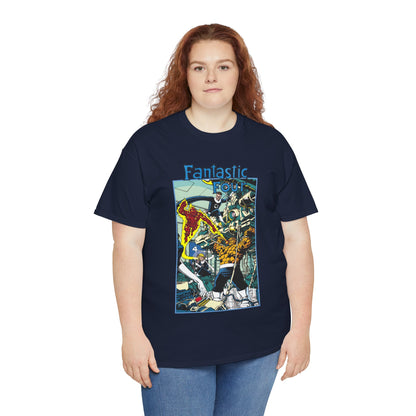 Fantastic Four T-Shirt - George Perez Art - Reed Richards, Invisible Woman, Human Torch, The Thing - Marvel Comics