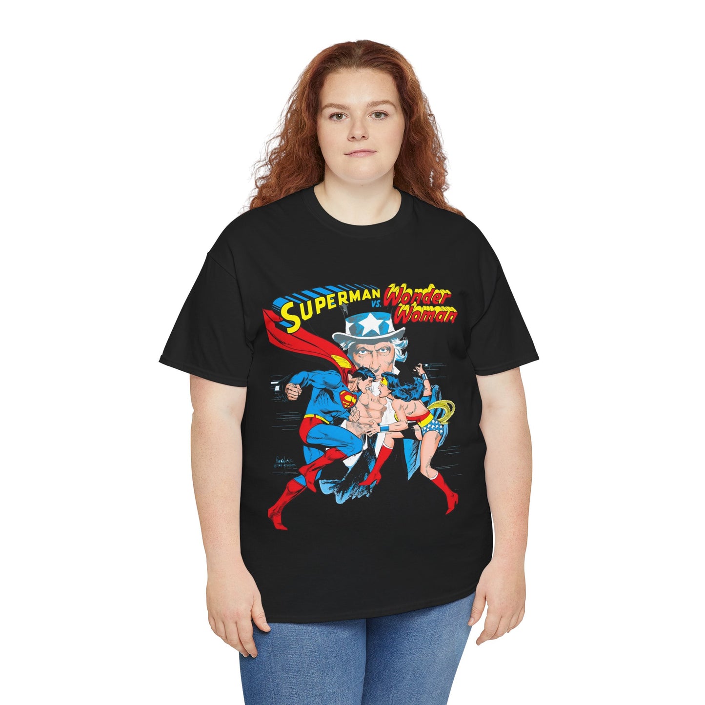 Superman Vs Wonder Woman T-Shirt - José Luis García-López Art - Popular 1970s Tabloid Story - DC Comics