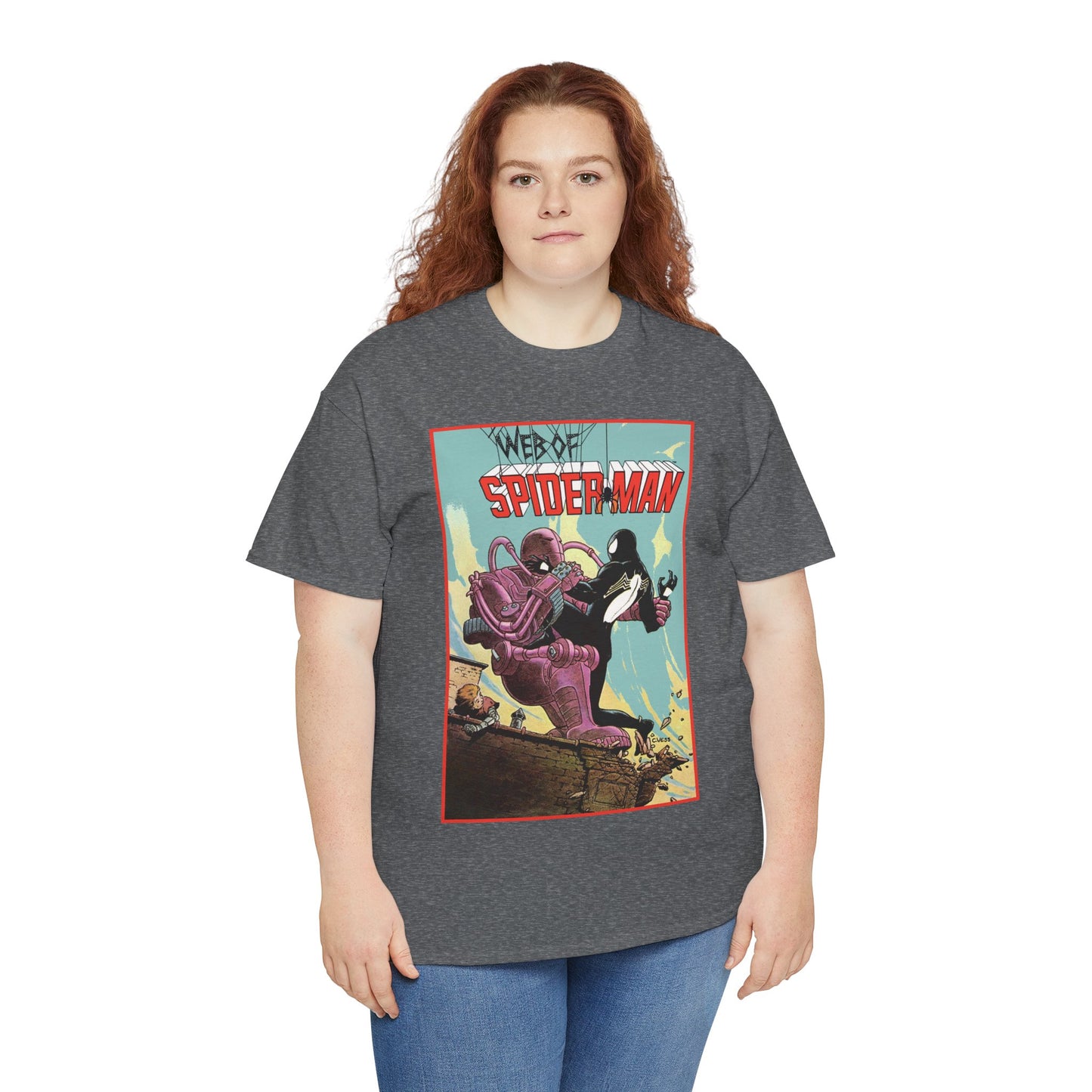 Web of Spider-Man T-Shirt - Charles Vess Art - Peter Parker, Black Symbiote Suit - Webslinger