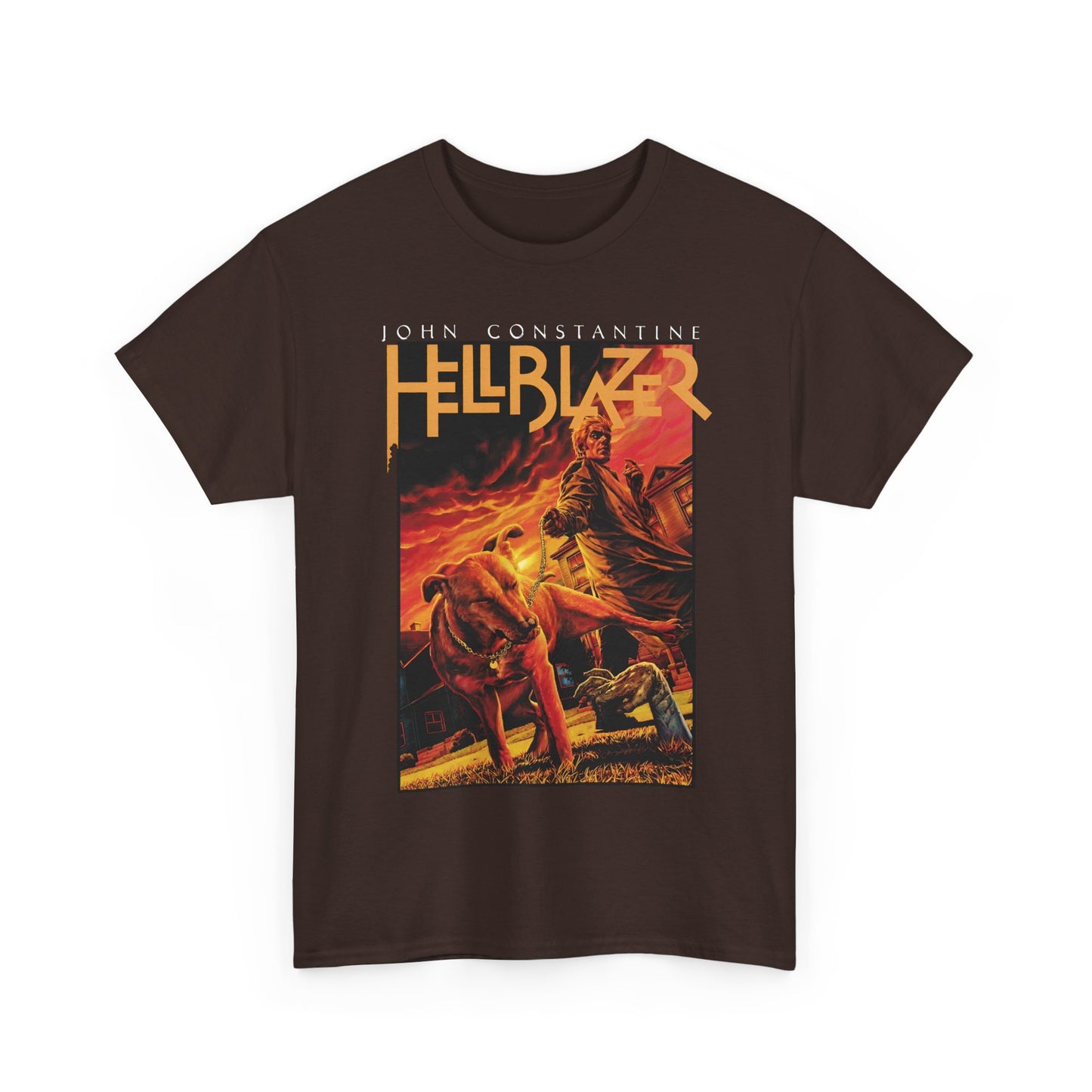 John Constantine Hellblazer T-Shirt - Lee Bermejo Art - #236 Cover - Dog Lifting a Leg on a Zombie - Vertigo Comics, DC Comics