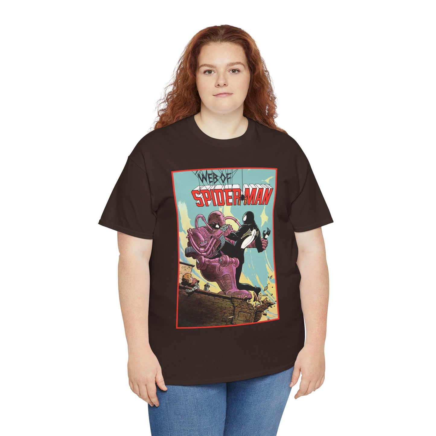 Web of Spider-Man T-Shirt - Charles Vess Art - Peter Parker, Black Symbiote Suit - Webslinger