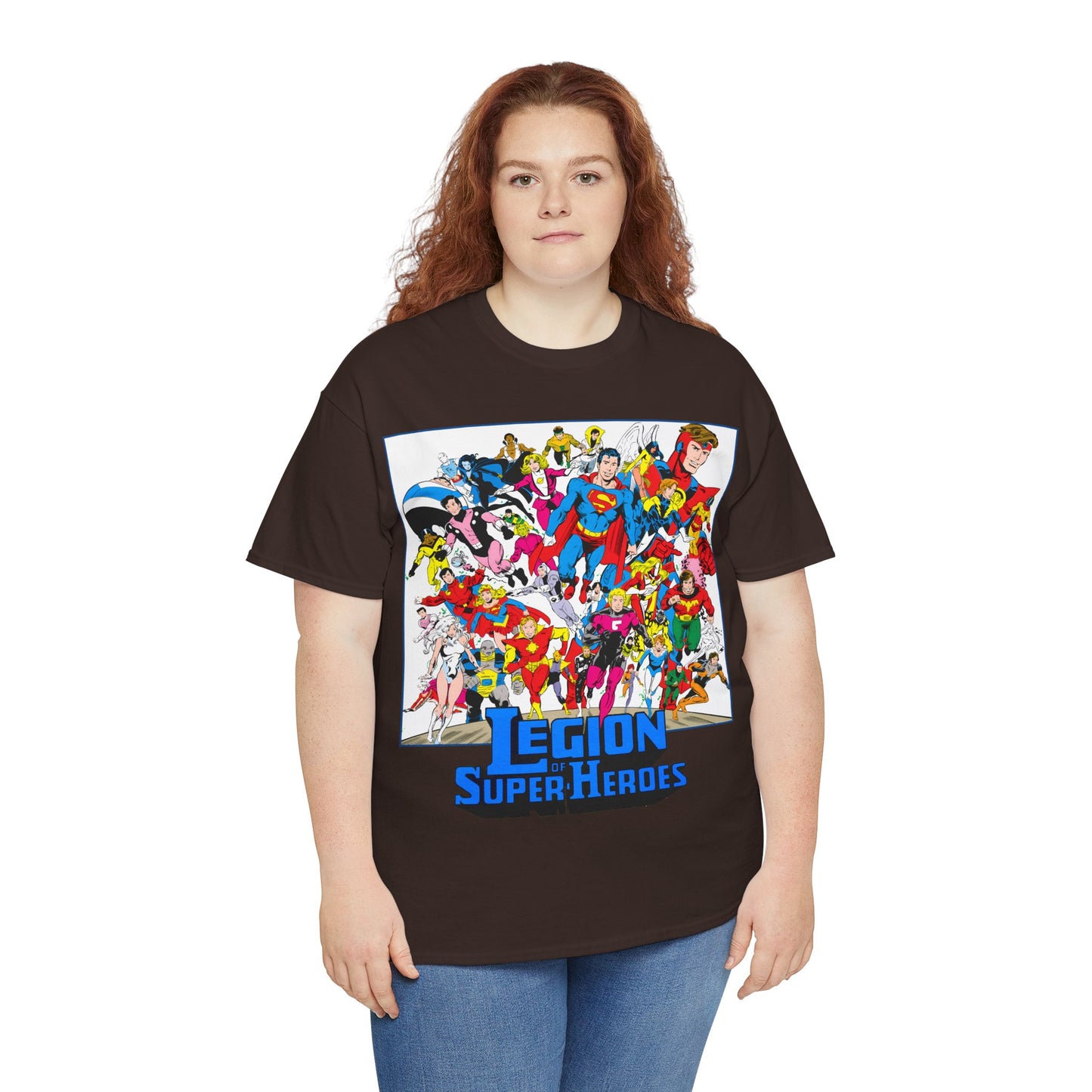 Legion of Super-Heroes T-Shirt - Greg Laroque Art - Who's Who in DC Comics - Superboy, Cosmic Boy, Dream Girl, Dawnstar, Supergirl, Sun Boy, Wildfire, Element Lad, Invisible Kid, Saturn Girl, Lightning Lad - DC Comics