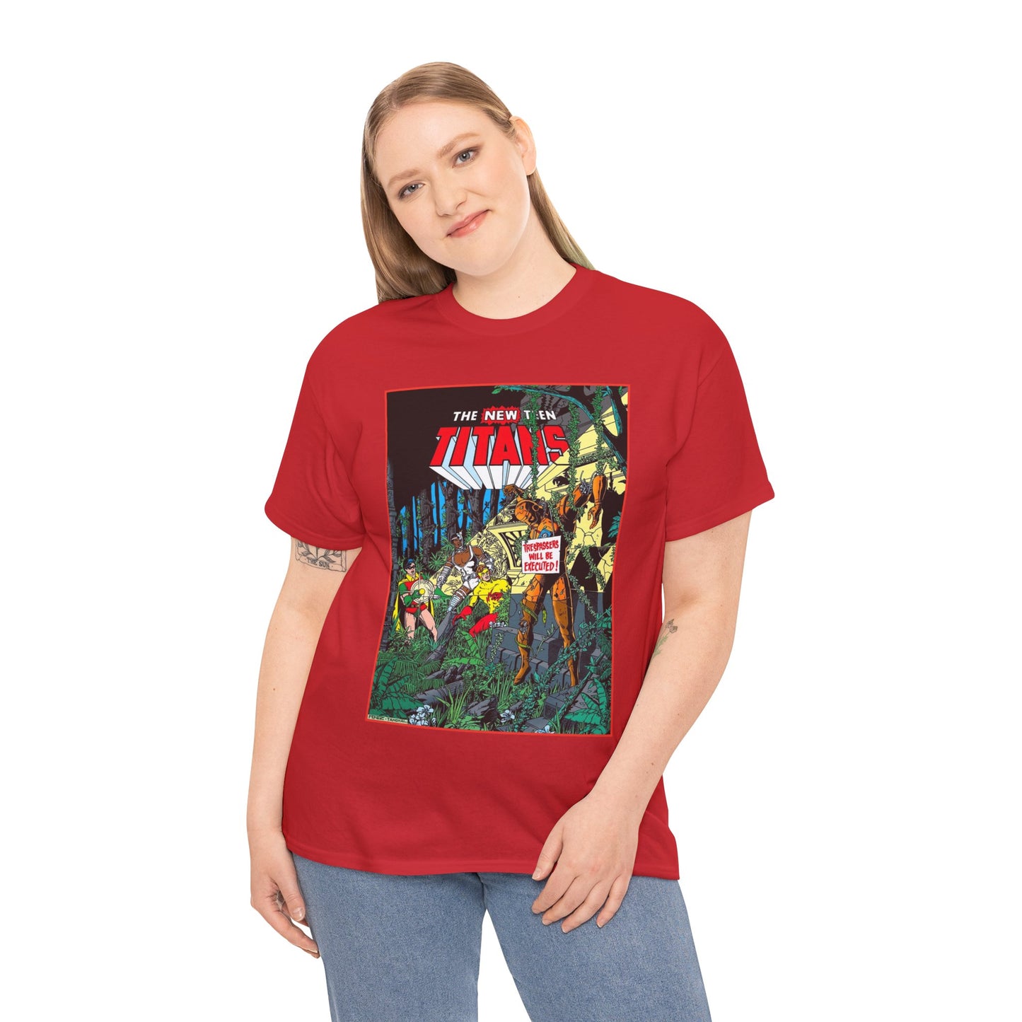 New Teen Titans T-Shirt - George Perez Art - Robin, Cyborg, Kid Flash, Robotman - DC Comics