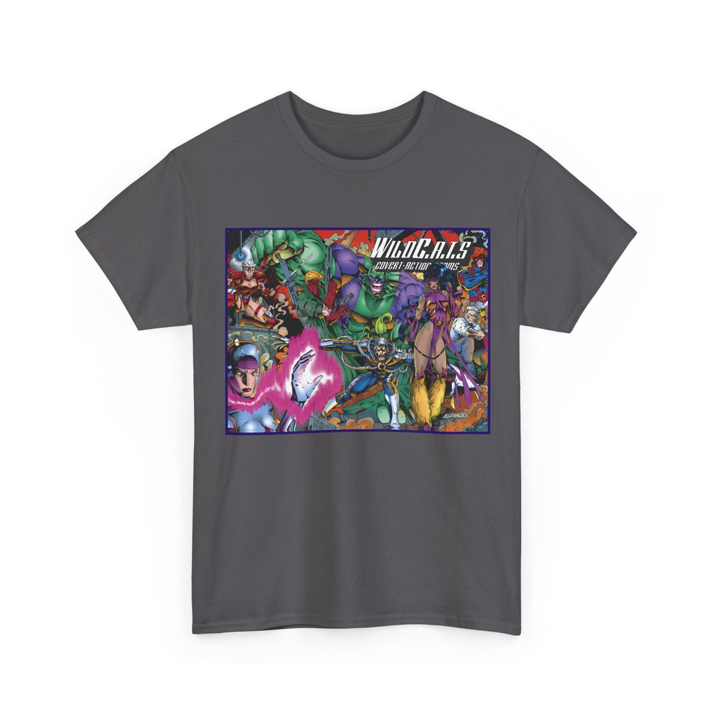 Wildcats T-Shirt - Jim Lee Art - #0 Cover - Spartan, Grifter, Zealot, Voodoo, Maul, Warblade, Emp - Image Comics/Wildstorm/DC Comics - WildC.A.T.S.