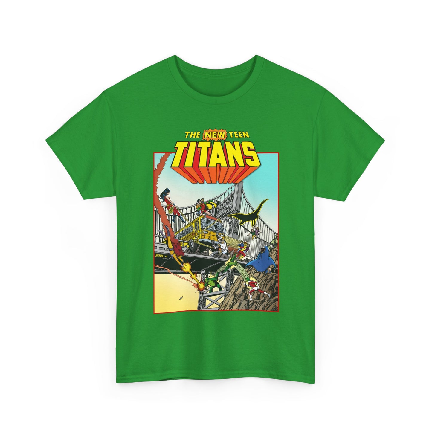 New Teen Titans T-Shirt - George Perez Promo Art - Wonder Girl, Cyborg, Raven, Starfire, Robin, Kid Flash, Changeling - DC Comics