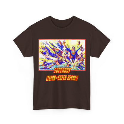 Superboy & Legion of Super-Heroes T-Shirt - Alex Ross Art - Saturn Girl, Brainiac 5, Lightning Lad, Shadow Lass, Dawnstar, Karate Kid - DC Comics