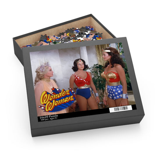 Wonder Woman TV Puzzle (500-Piece) - Lynda Carter, Debra Winger - Wonder Girl/Drusilla - Paradise Island - Queen Hippolyta - Popular CBS TV Show