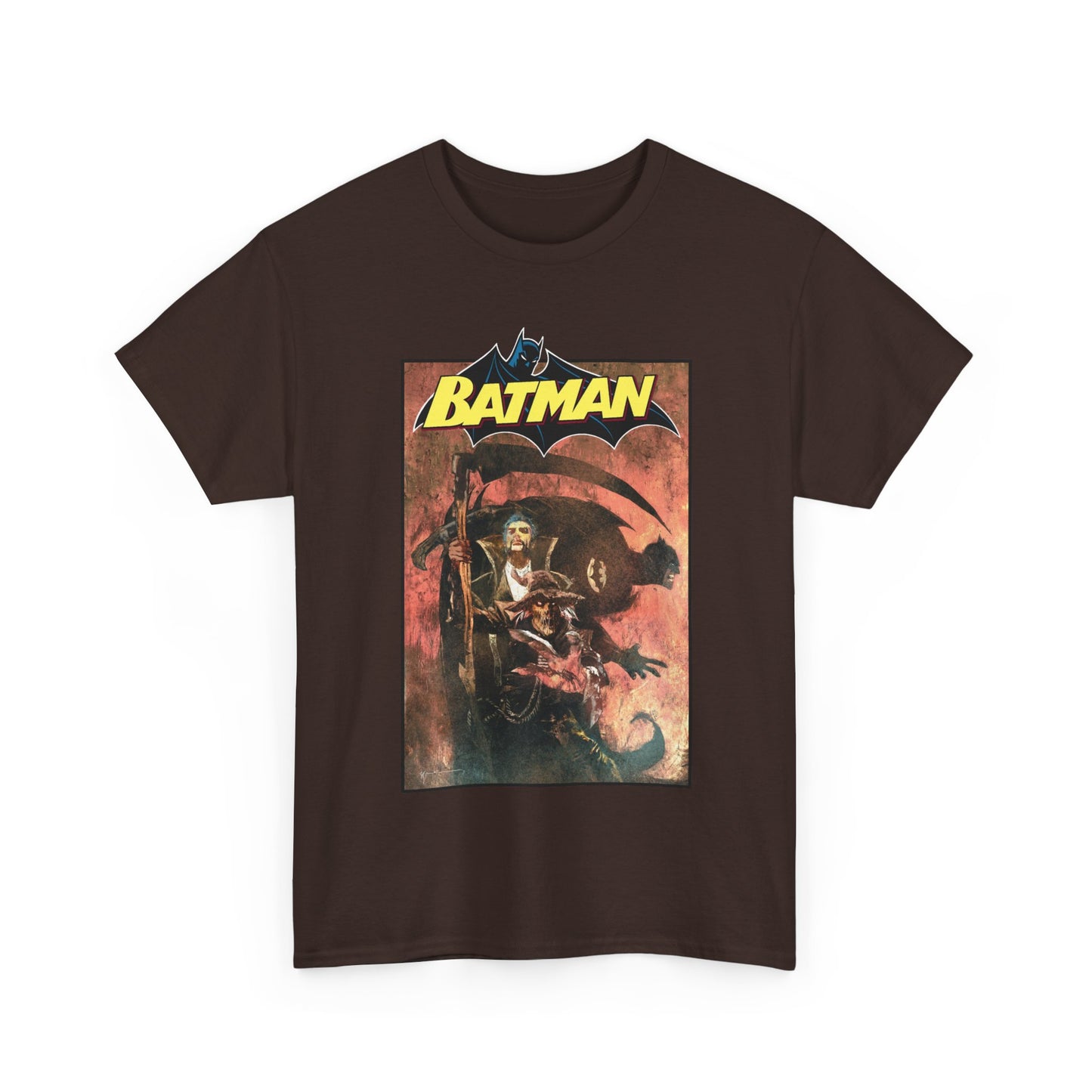Batman T-Shirt - Bill Sienkiewicz Art - With Scarecrow & Ra's Al Ghul - DC Comics