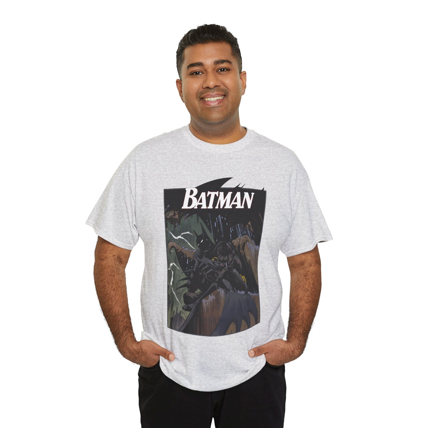 Batman T-Shirt - Norm Breyfogle Art - 1990s Dark Knight Detective - Gotham City - Perched on A Gargoyle - DC Comics
