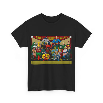 JSA T-Shirt - Sandman, Starman, Atom, Dr Fate, Mr Terrific, Flash, Green Lantern - DC Comics - Justice Society of America - Golden Age