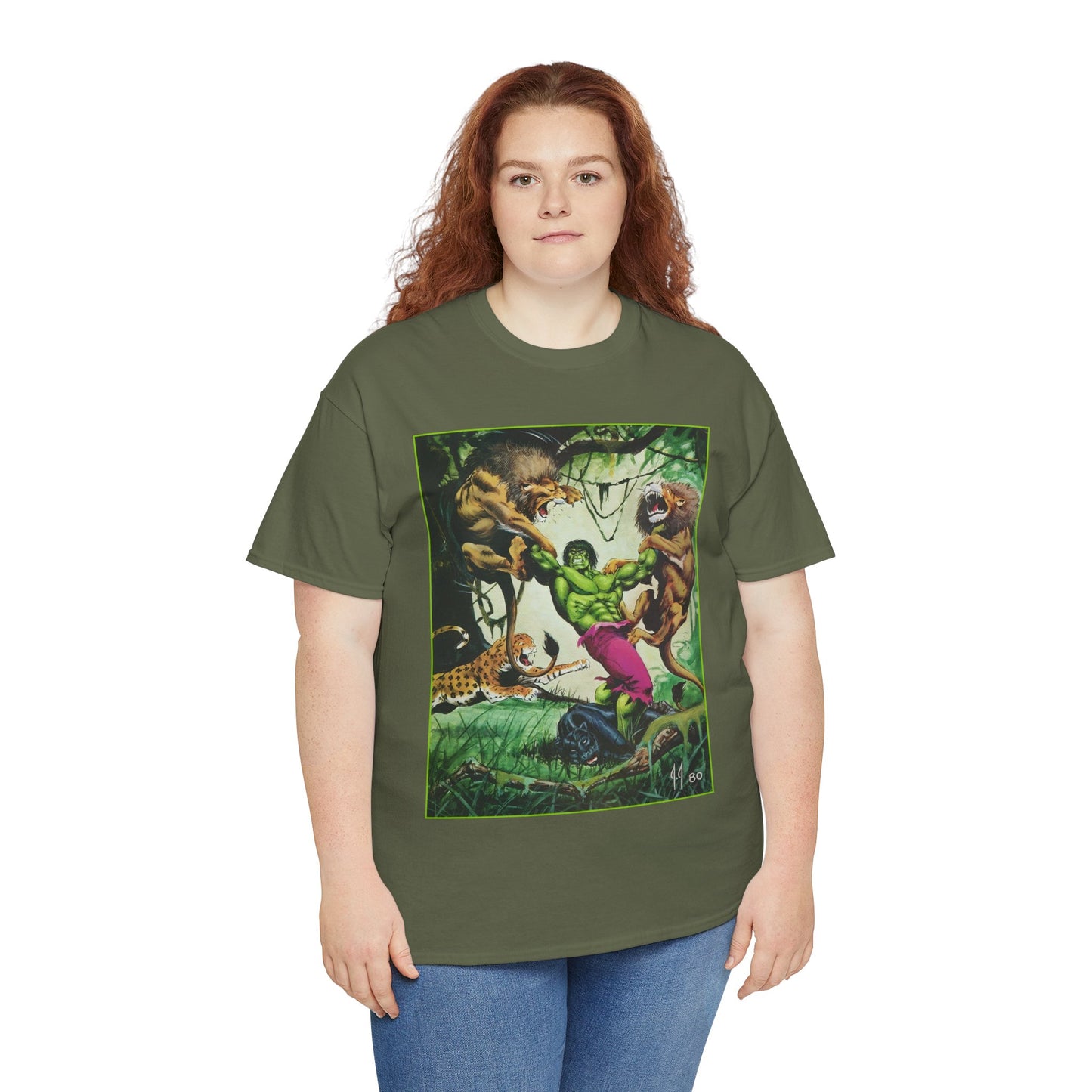 Incredible Hulk T-Shirt - Joe Jusko Art - Hulk Fighting Lions and Tigers (But No Bears, Oh My!) - Marvel Comics