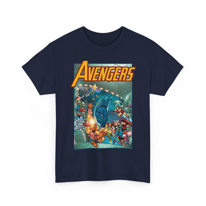 Avengers Vs Guardians of the Galaxy T-Shirt - George Perez Art - Tomorrow's Avengers - Thor, Captain America, Iron Man, Scarlet Witch, Vision, Wonder Man - Marvel Comics