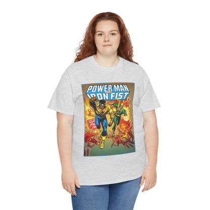 Power Man & Iron Fist T-Shirt - Luke Cage & Danny Rand - Popular Marvel Comics 1970s Series - Heroes for Hire - Great Retro Art