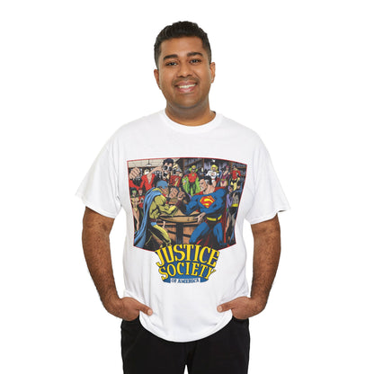 Justice Society of America T-Shirt - Superman, Wonder Woman, Atom, Starman, Huntress, Power Girl, Green Lantern, Batman, Plastic Man, Flash - JSA - DC Comics