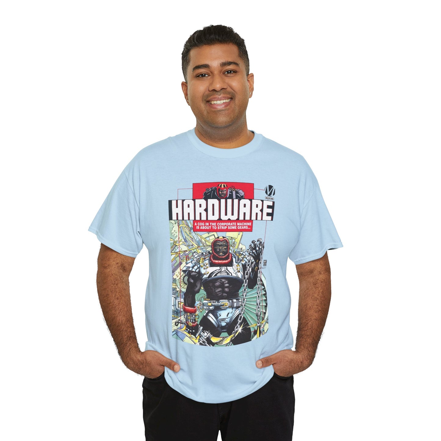 Hardware T-Shirt - Denys Cowan Art - Curtis Metcalf Vs Edwin Alva - Milestone Media - DC Comics