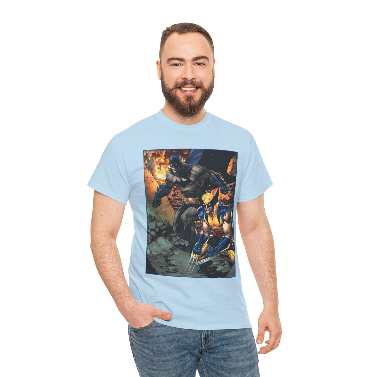 Batman & Wolverine T-Shirt - Jim Lee Art - DC Comics, Marvel Comics