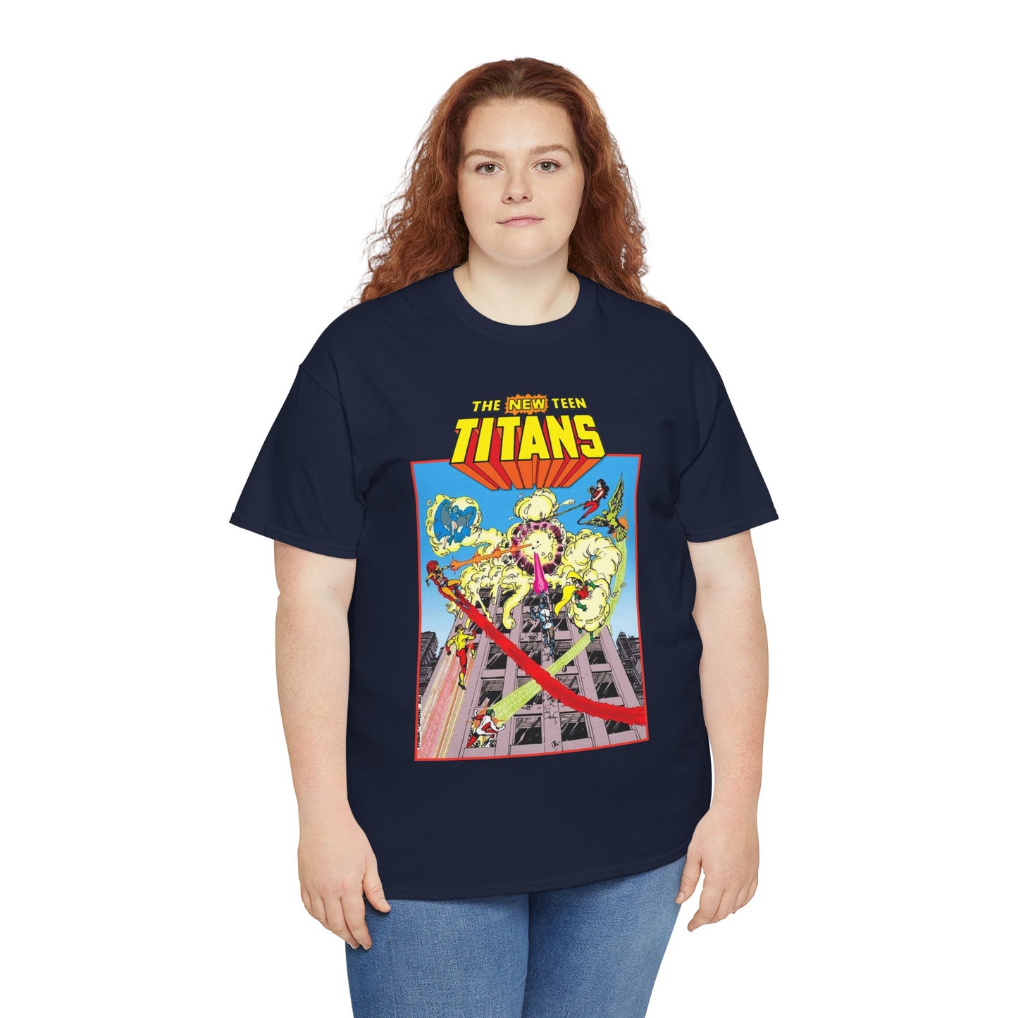 New Teen Titans T-Shirt - George Perez Art - DCCP #26 Preview Cover - Raven, Cyborg, Starfire, Changeling - DC Comics