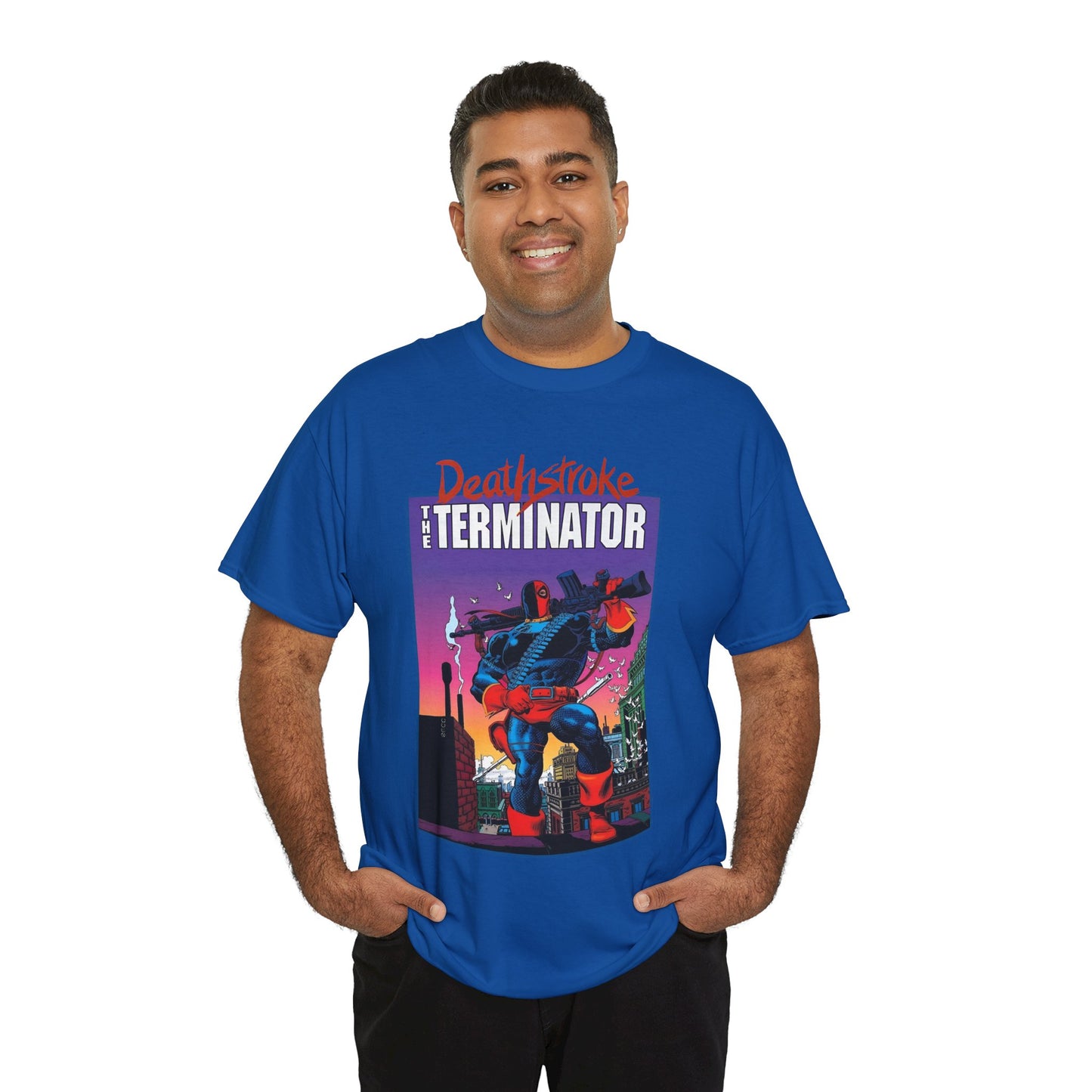 Deathstroke The Terminator T-Shirt - Mike Zeck Art - New Teen Titans Foe & Mercenary - Slade Wilson, Father of Jericho and Ravager - DC Comics - #1 Cover