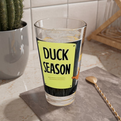 Bugs Bunny & Daffy Duck Pint Glass, 16oz - Rabbit/Duck Season - Looney Tunes