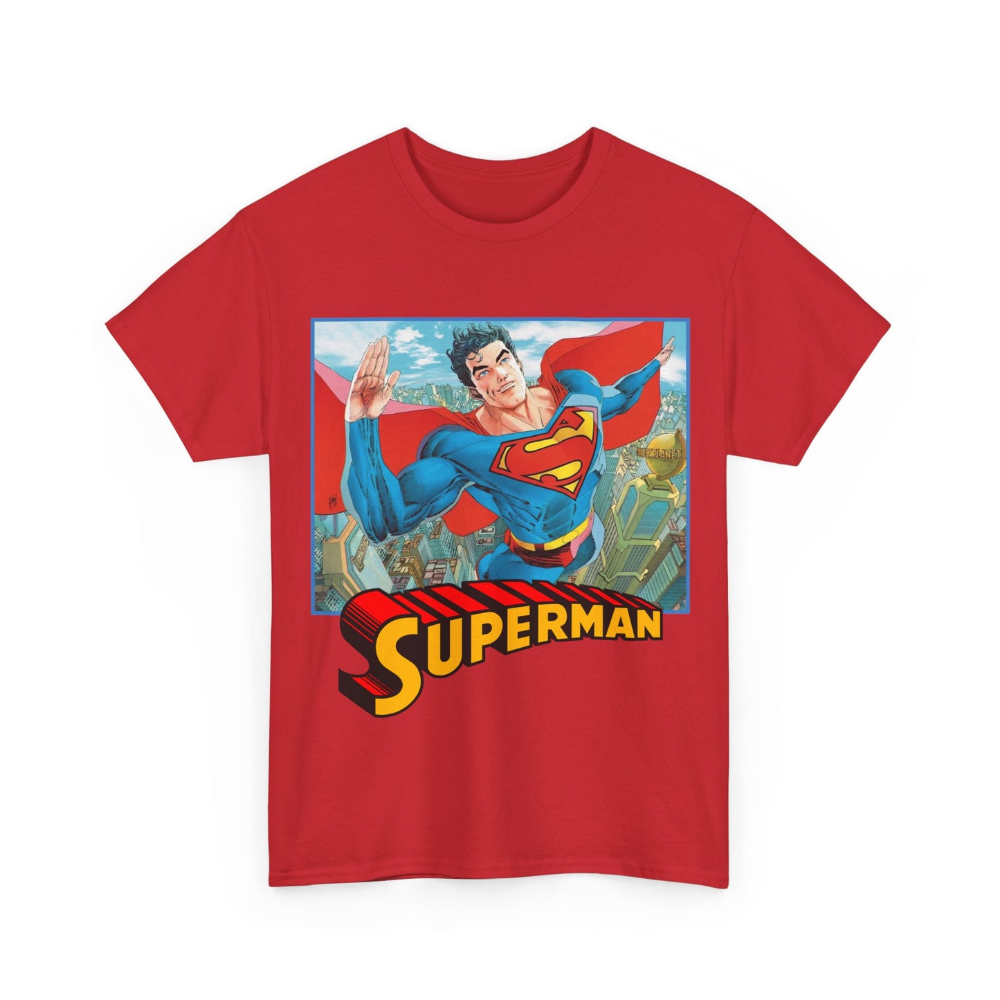 Superman T-Shirt - Guillem March Art - Variant Connecting Cover Art - Flying Over Metropolis - DC Comics All-In