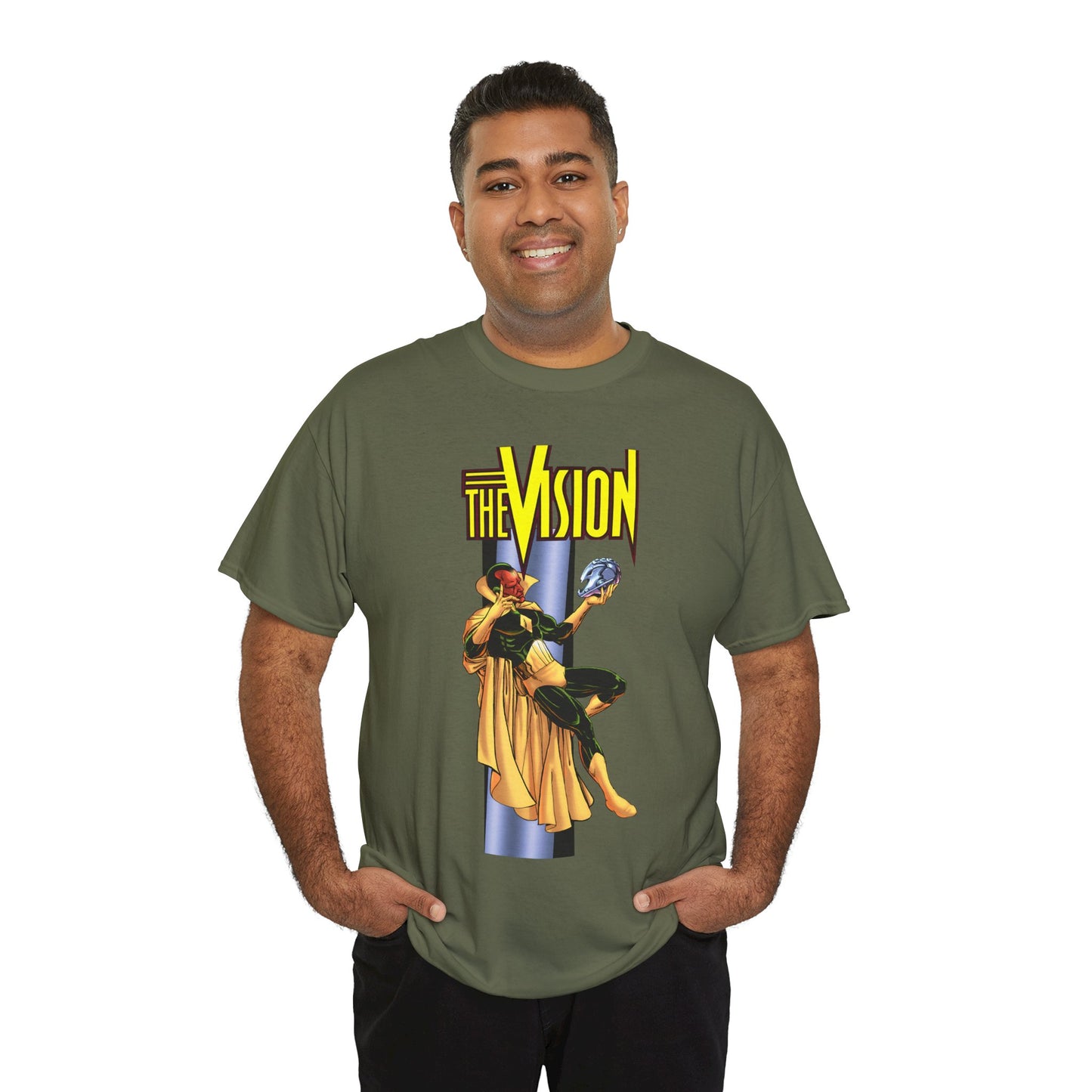 Vision T-Shirt - George Perez Art - Built by Ultron - Avengers Member - Marvel Comics