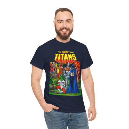 New Teen Titans T-Shirt - George Perez Art - Rare Promo Art - Titans Old & New - DC Comics