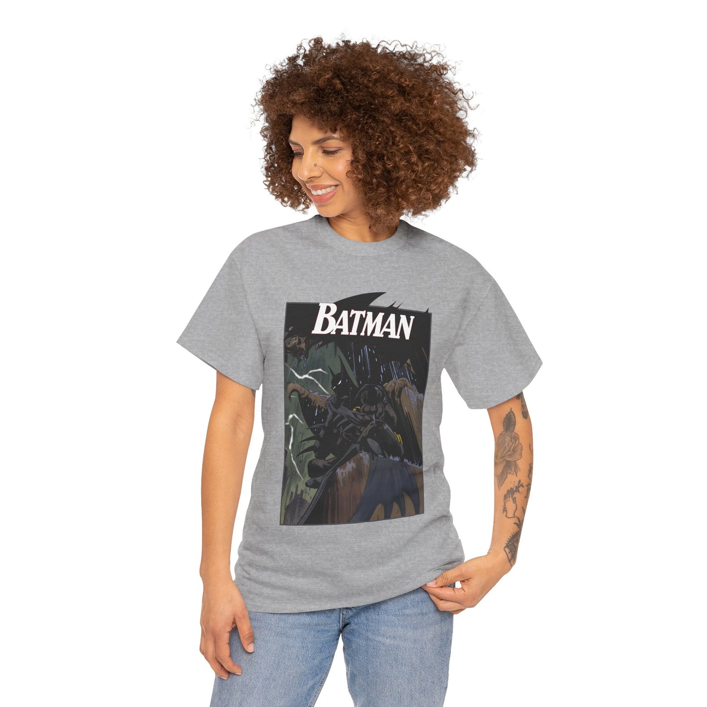 Batman T-Shirt - Norm Breyfogle Art - 1990s Dark Knight Detective - Gotham City - Perched on A Gargoyle - DC Comics