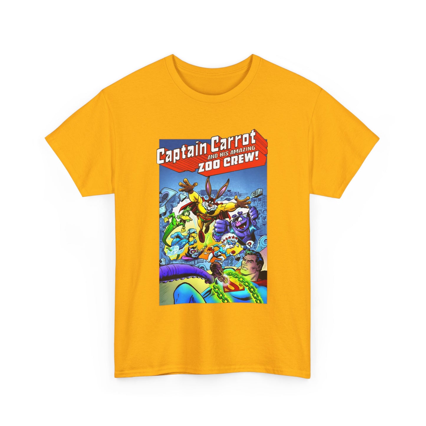 Captain Carrot & Zoo Crew T-Shirt - DC Comics Bronze Age Funny Animals, Superman Guest Star - 1980s
