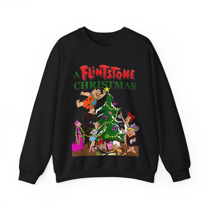 Flintstones Christmas Heavy Blend Crewneck Sweatshirt - Fred, Wilma, Barney, Betty