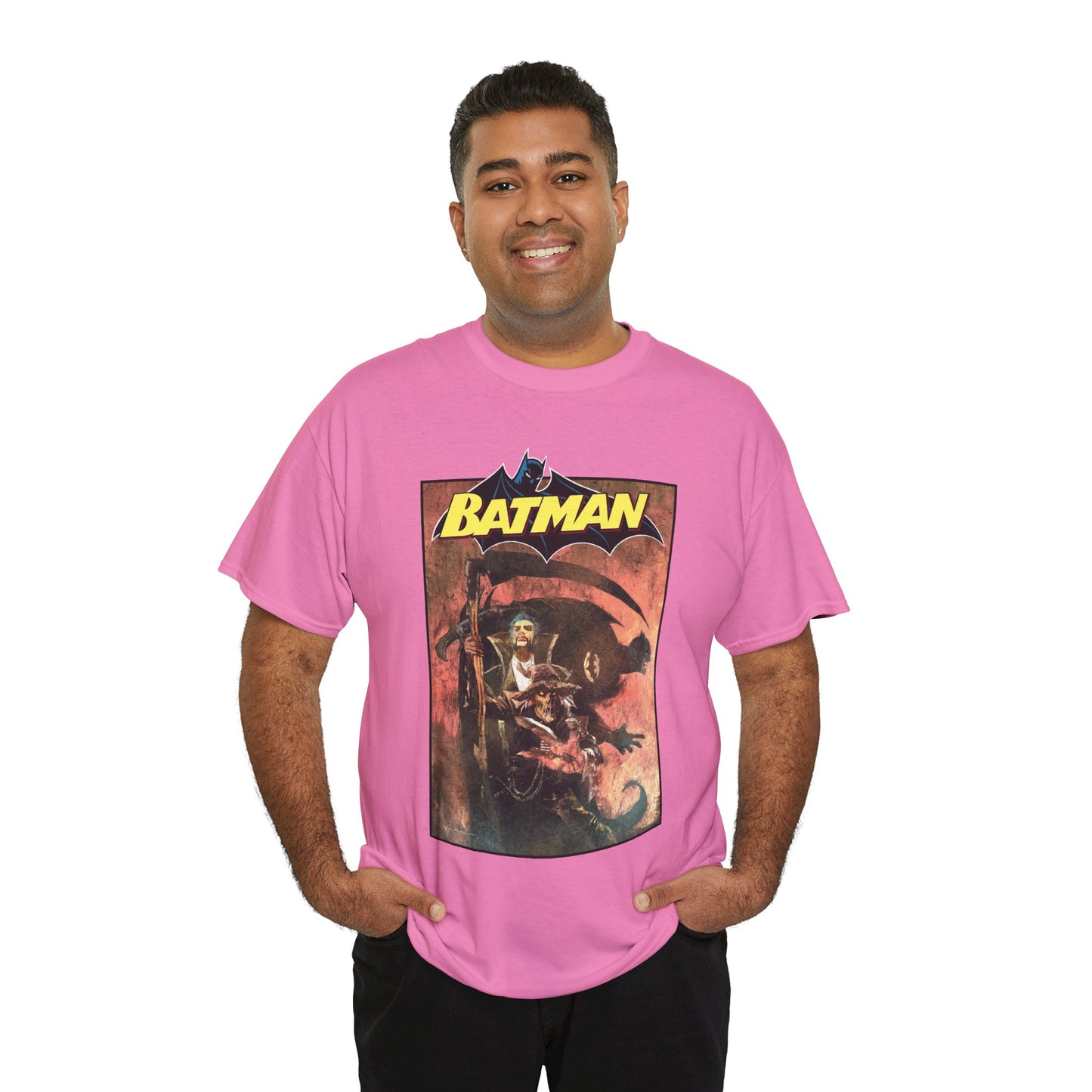 Batman T-Shirt - Bill Sienkiewicz Art - With Scarecrow & Ra's Al Ghul - DC Comics
