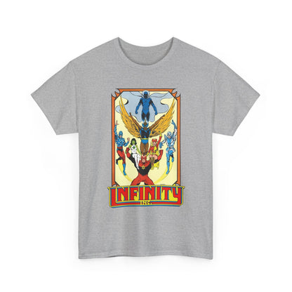 Infinity Inc Shirt - Todd McFarlane Art - Jade, Obsidian, Fury, Northwind, Nuklon, Silver Scarab, Star-Spangled Kid - JSA Successors - DC Comics