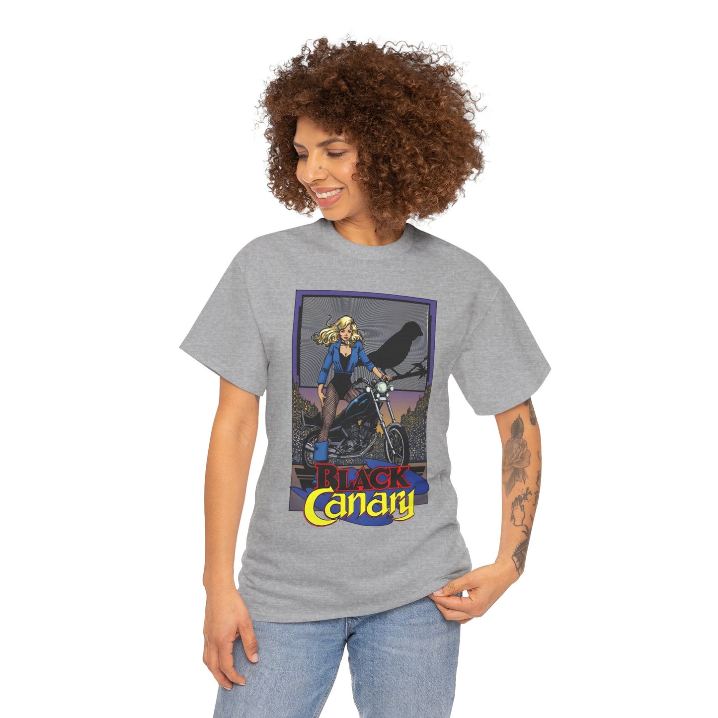 Black Canary T-Shirt - George Perez Art - 1980s Justice League Postcard Art - JLA - DC Comics