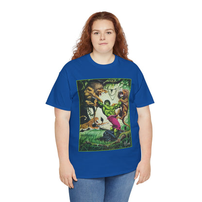Incredible Hulk T-Shirt - Joe Jusko Art - Hulk Fighting Lions and Tigers (But No Bears, Oh My!) - Marvel Comics