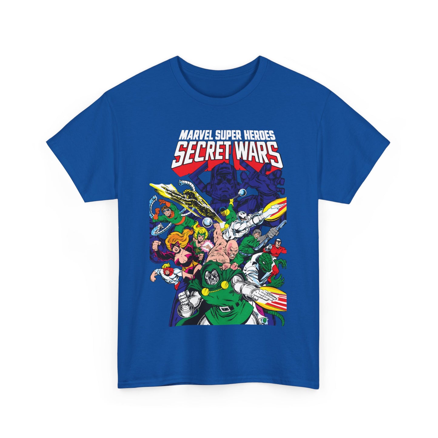 Marvel Super-Heroes Secret Wars T-Shirt - The Bad Guys - Dr Doom, Galactus, Doctor Octopus, Titania, Absorbing Man, Enchantress - Marvel Comics Series