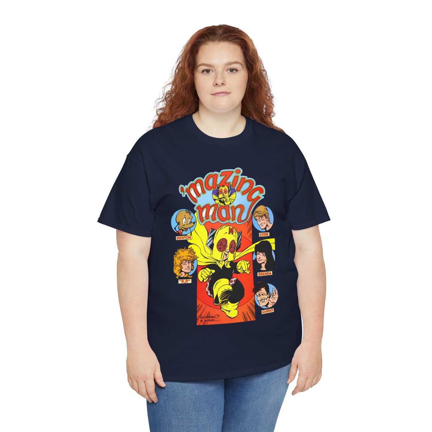 'Mazing Man T-Shirt - DeStefano & Kesel Art - Funny 1980s Comic Series - DC Comics