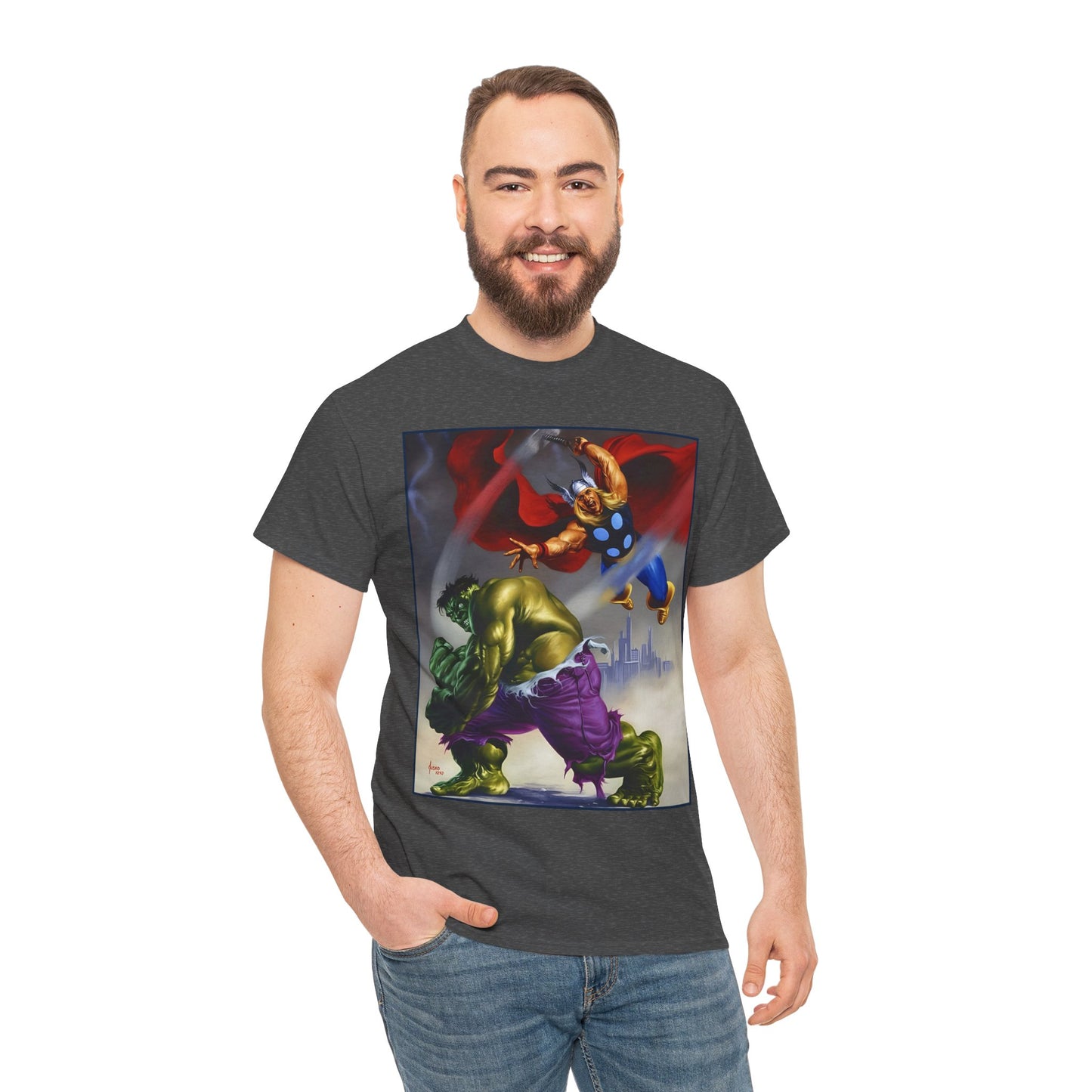 Incredible Hulk & Thor T-Shirt - Joe Jusko Art - Marvel Comics