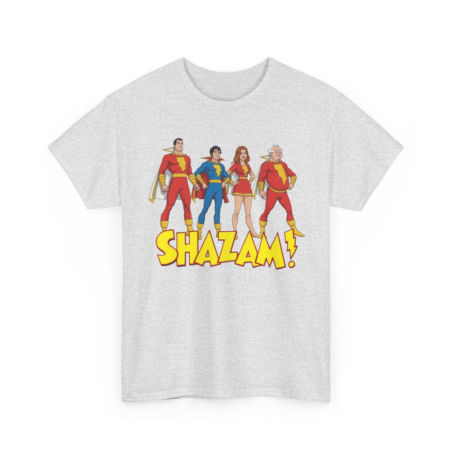 Shazam T-Shirt - Marvel Family Filmation Art - Mary Marvel, Captain Marvel Jr, Uncle Dudley - DC Comics