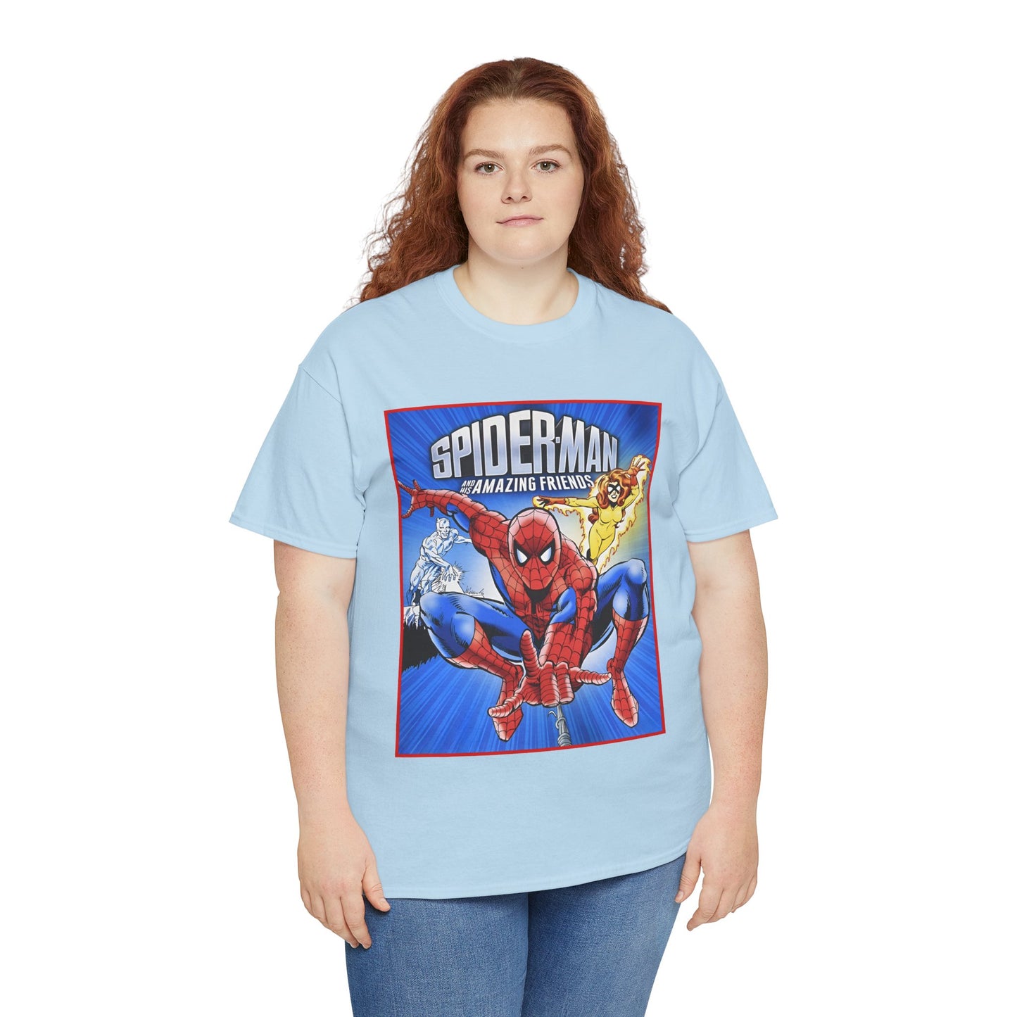 Spider-Man & His Amazing Friends T-Shirt - Firestar, Iceman - Popular 1980s Saturday Morning Cartoon - Marvel Comics