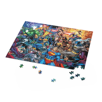 DC Comics Vs Marvel 500 Piece Puzzle - Jim Lee Omnibus Art - Superman, Storm, Daredevil, Spider-Man, Hulk
