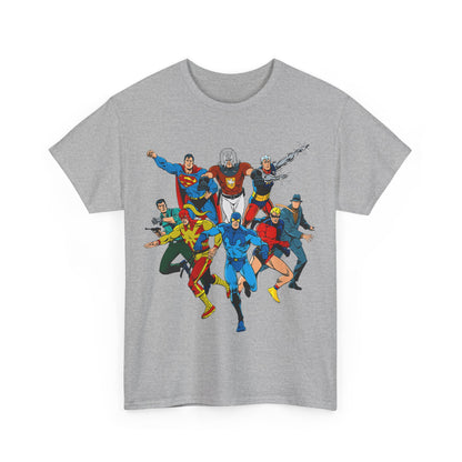 Charlton Characters T-Shirt - DC Comics - Captain Atom, Peacemaker, The Question, Blue Beetle, Judomaster