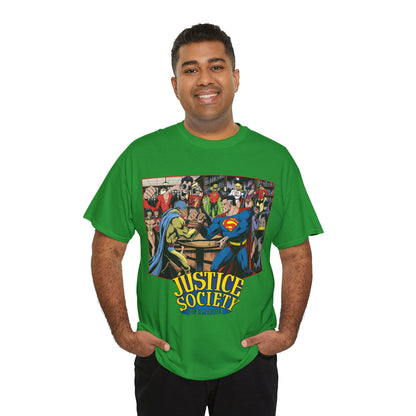 Justice Society of America T-Shirt - Superman, Wonder Woman, Atom, Starman, Huntress, Power Girl, Green Lantern, Batman, Plastic Man, Flash - JSA - DC Comics