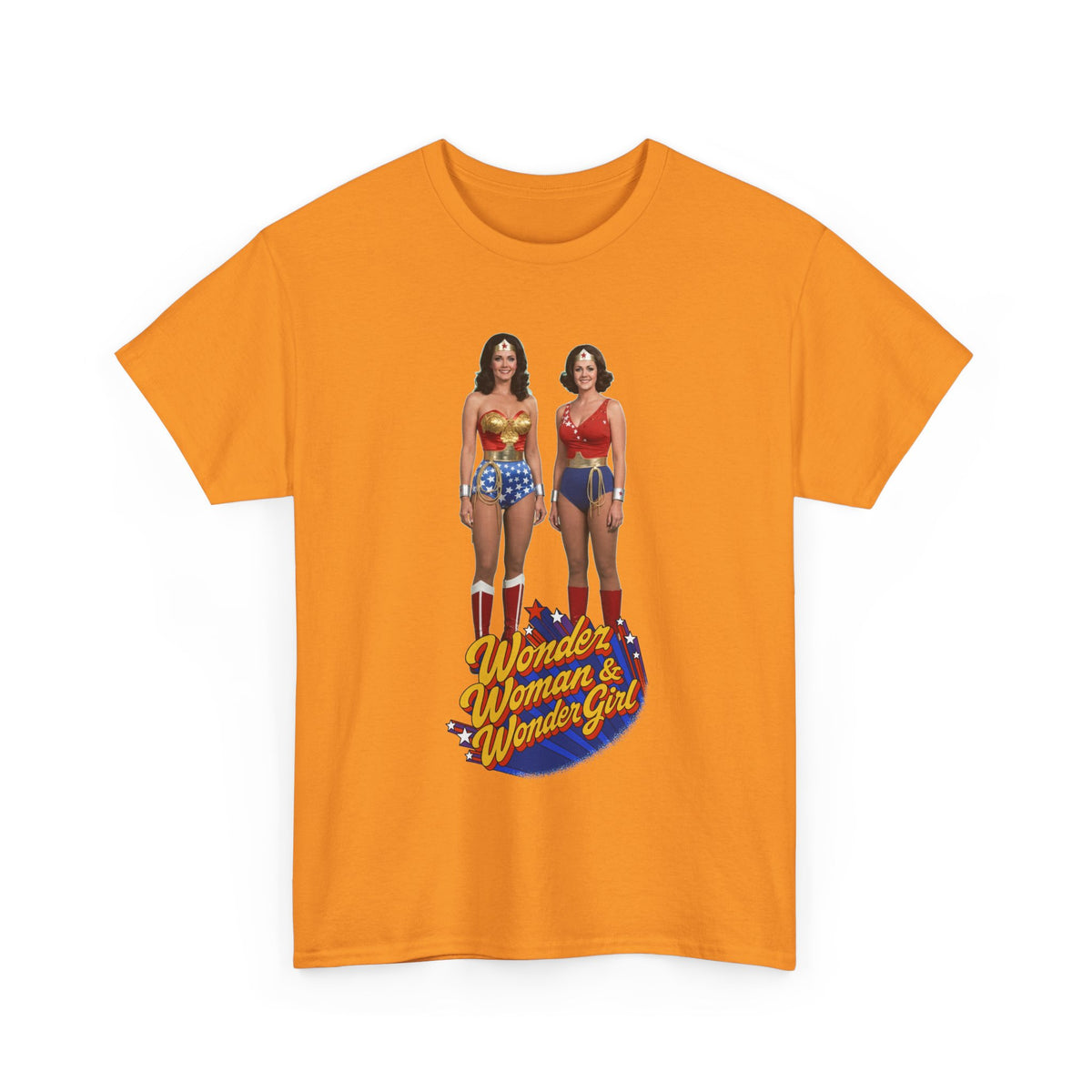Wonder Woman & Wonder Girl T-Shirt - Lynda Carter Retro 1970s TV Show - DC Comics