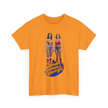 Wonder Woman & Wonder Girl T-Shirt - Lynda Carter Retro 1970s TV Show - DC Comics
