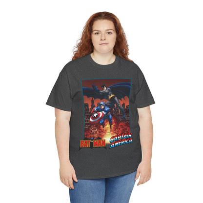 Batman & Captain America T-Shirt - John Byrne Art - Joker & Red Skull - Marvel & DC Comics Crossover Art