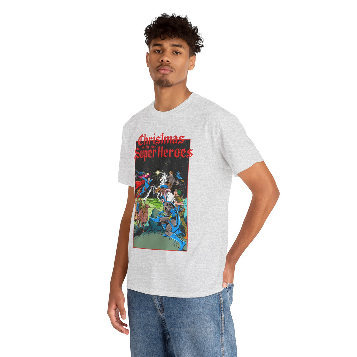 Christmas With the DC Super-Heroes T-Shirt - José Luis García-López Art - Superman, Batman, Jonah Hex, Legion of Super-Heroes - DC Comics