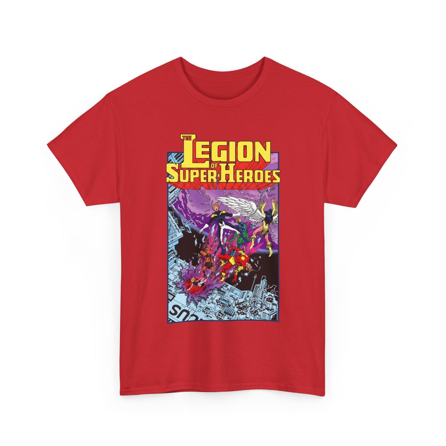 Legion of Super-Heroes T-Shirt - Pat Broderick Art - Timber Wolf, Lightning Lad, Wildfire, Dawnstar, Element Lad - LOSH - DC Comics