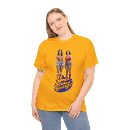 Wonder Woman & Wonder Girl T-Shirt - Lynda Carter Retro 1970s TV Show - DC Comics